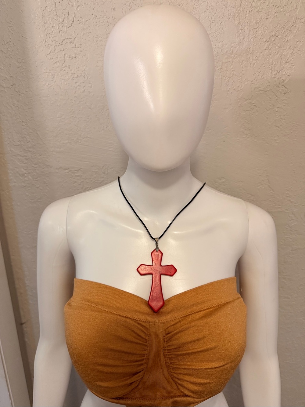 Red Cross Pendant Necklace for Women